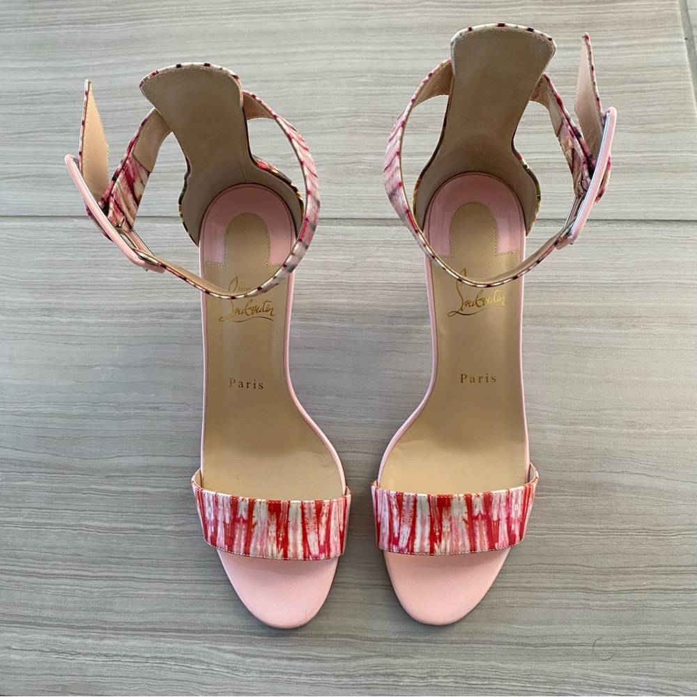 Christian Louboutin Patent Leather ankle strap sandals. Size 40